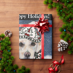 WHITE LABRADOR RETRIEVER WRAPPING PAPER