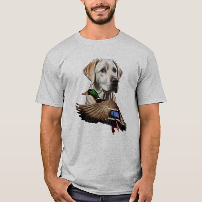 White Labrador Shirt for Men, Mallard Shirt (Front)