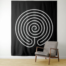 White Labyrinth on Black
