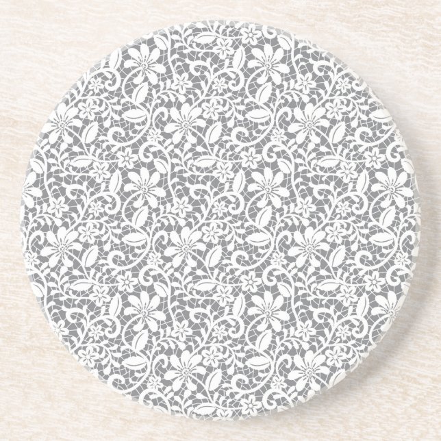 White Lace 1 Drink Coaster (Front)