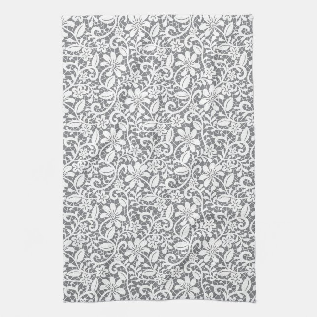 White Lace 1 Kitchen Towel (Vertical)