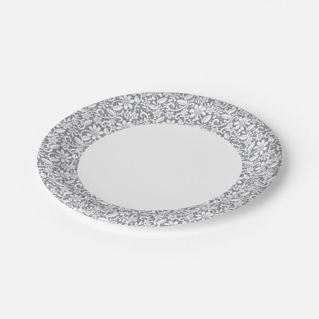 White Lace 1 Paper Plates (Angled)