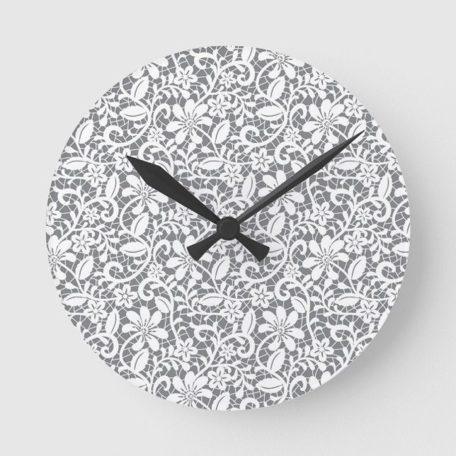 White Lace 1 Round Clock (Front)
