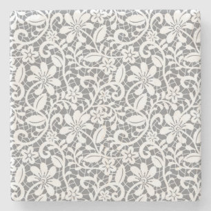 White Lace 1 Stone Coaster