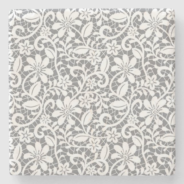 White Lace 1 Stone Coaster (Front)