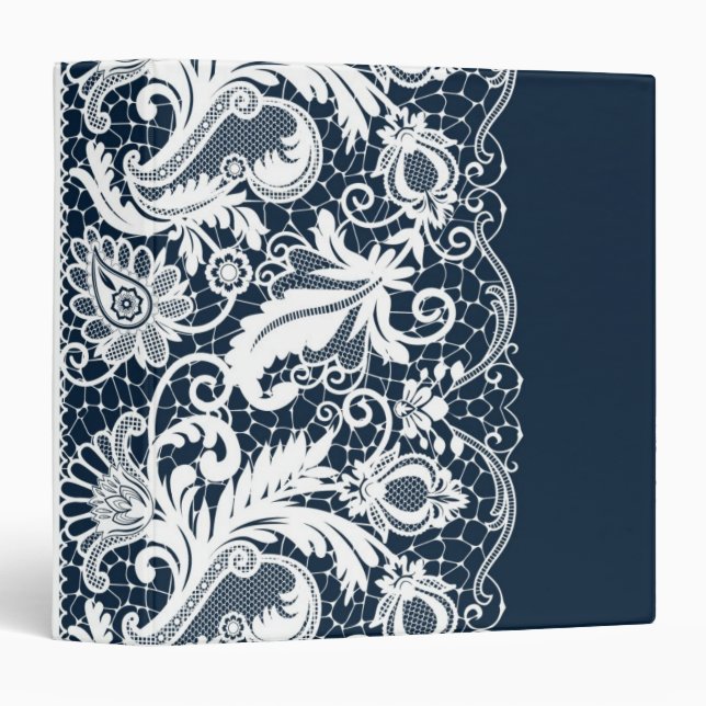 White lace 2 3 ring binder (Front/Spine)