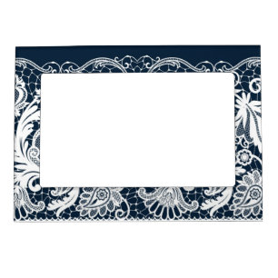 White lace 2 magnetic photo frame