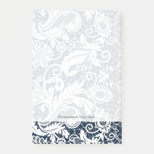 White lace 2 post-it notes (Front)