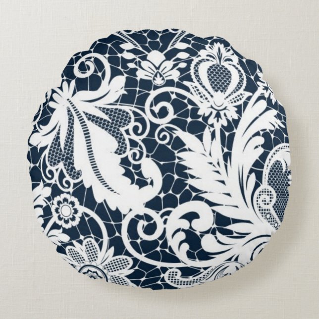 White lace 2 round pillow (Front)