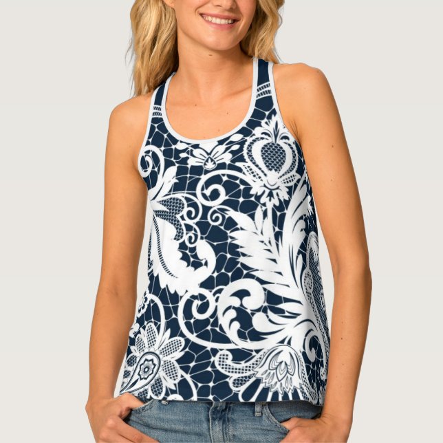 White lace 2 tank top (Front)