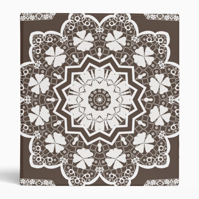 White lace 3 ring binder (Front)