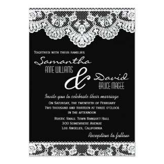 Black And White Lace Wedding Invitations 3