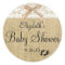 White Lace and Burlap Baby Shower Favor
