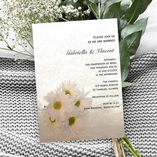 Lace and Daisies Wedding Invitation