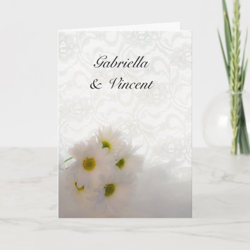 White Lace and Daisies Wedding Invitation