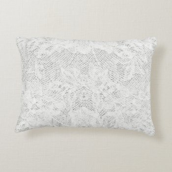 White Lace Background Decorative Pillow by bestcustomizables at Zazzle