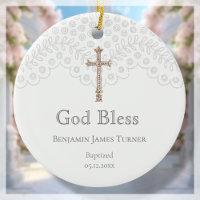 White Lace Baptism Keepsake