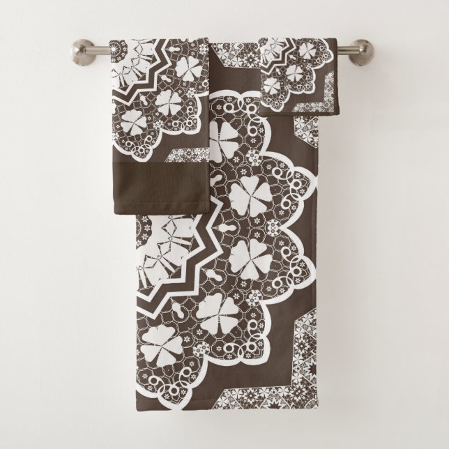 White lace bath towel set (Insitu)