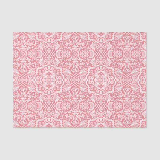 White Lace Damask Brocade Gift or Decoupage Tissue Paper (Front)