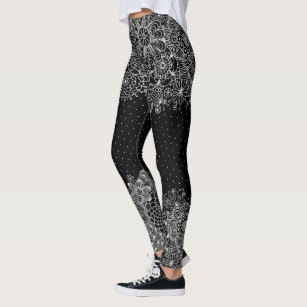 Women's White Lace Leggings