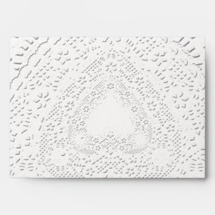 White Lace Fabric Background Template Envelope