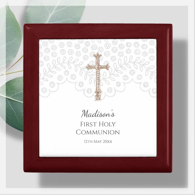 White Lace First Holy Communion Rosary Gift Box (Creator Uploaded)