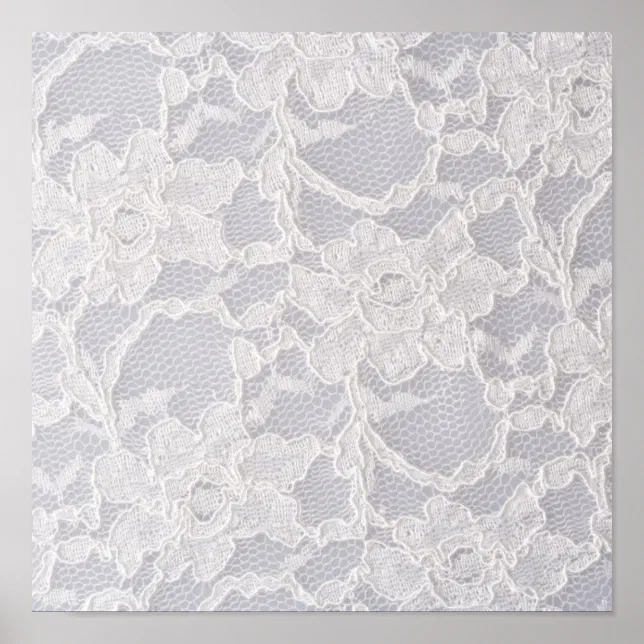 White Lace Flower Lace Pattern Background Pure Poster | Zazzle