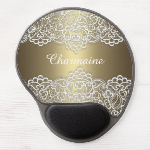WHITE LACE GOLD CUSTOMIZABLE Mousepad