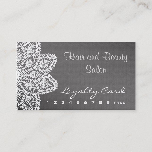 White Lace Hair and Beauty Salon Loyalty Card (Front)