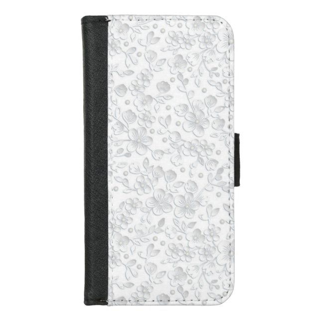 White lace  iPhone wallet case (Front)