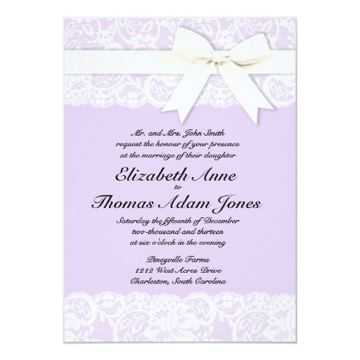 Purple White Wedding Invitations 6