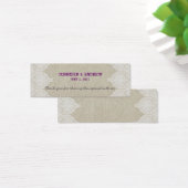 White Lace Linen Vintage Wedding Favor Card (Desk)