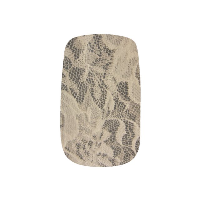 White Lace Minx Nail Wraps (Left Thumb)
