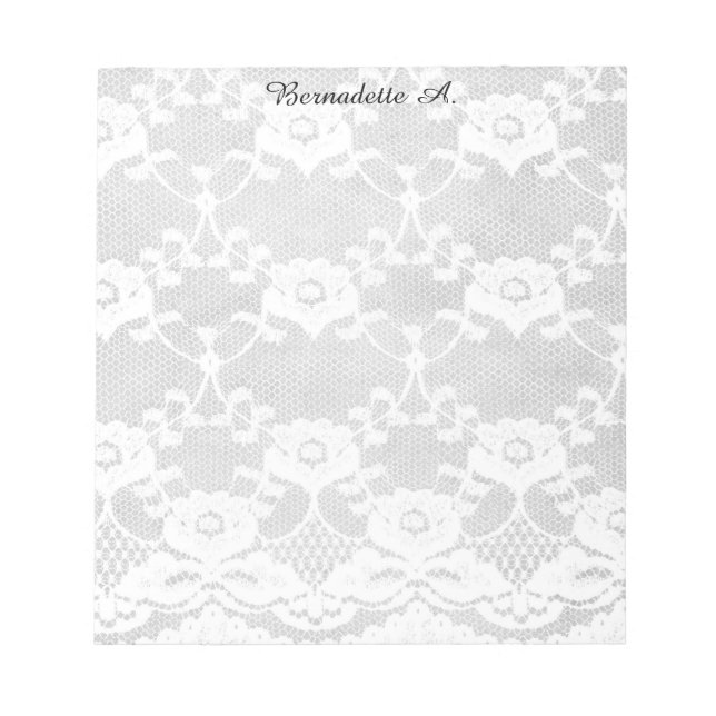 White Lace Notepad (Front)