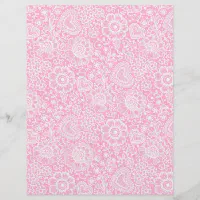 Pink Floral Bordered Scrapbook Paper