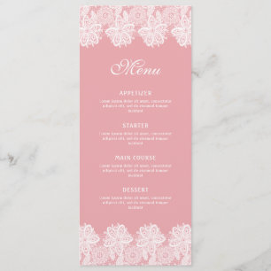 White Lace on Pink Classic Menu