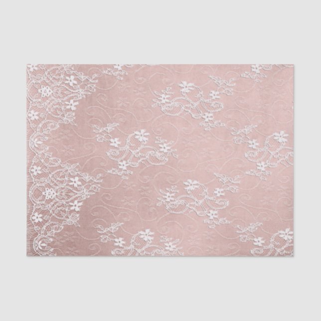 White Lace on Pink Tissue Paper (Front)