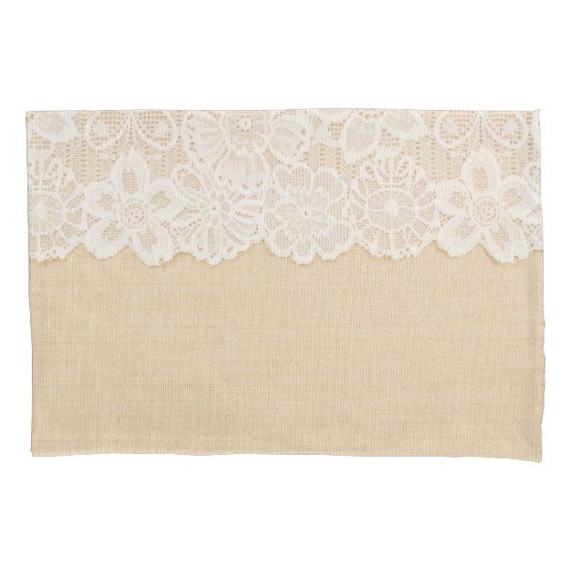 White lace over fabric design. pillow case (Front)