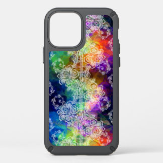 White Lace Over Rainbow Tissue Paper Speck iPhone 12 Case