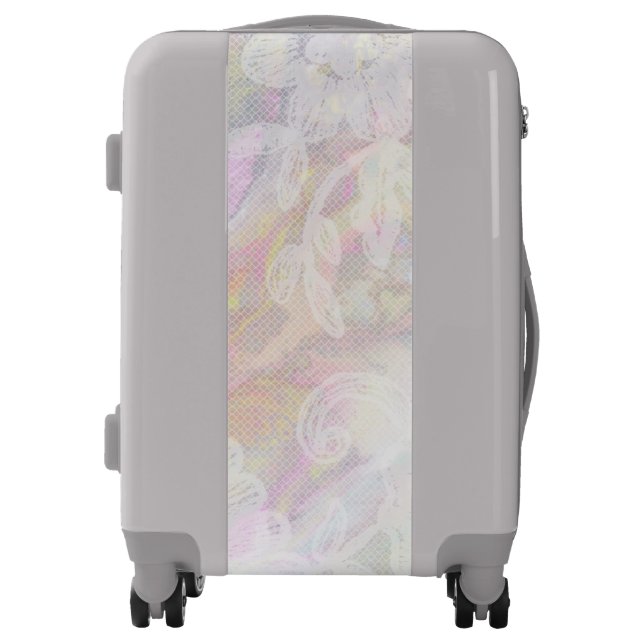 *~* White Lace Pastel Soft Marble Luggage (Front)