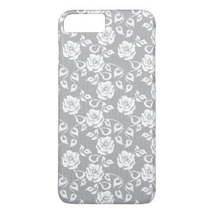 White lace pattern on gray background iPhone 8 plus/7 plus case