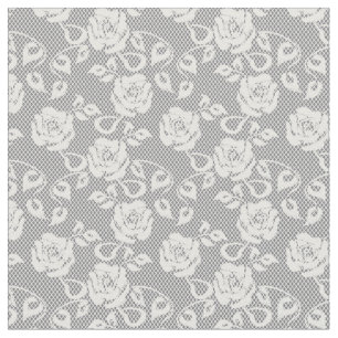 White lace pattern on gray background fabric