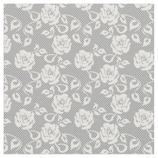White lace pattern on gray background fabric