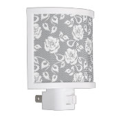 White lace pattern on gray background night light (Right)