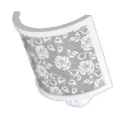 White lace pattern on gray background night light (Angled)