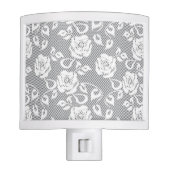 White lace pattern on gray background night light (Front)