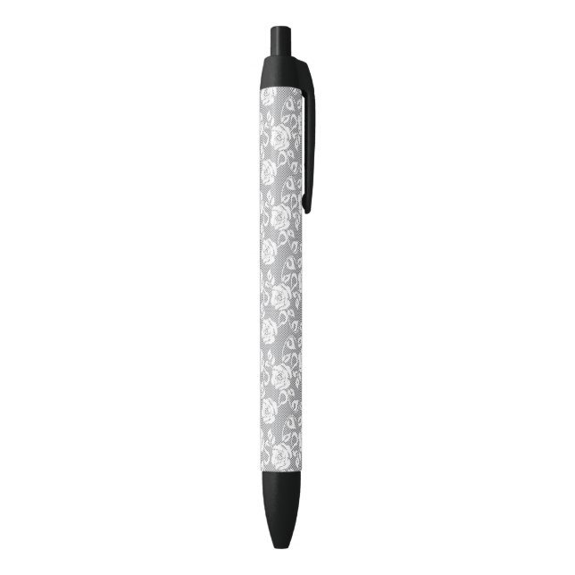 White lace pattern on gray background pen (Bottom (Vertical))