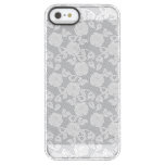 White lace pattern on gray background permafrost iPhone SE/5/5s case