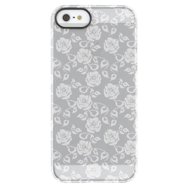 White lace pattern on gray background uncommon iPhone case (Back)