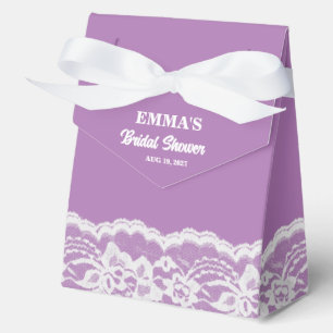 White Lace Purple Bridal Shower  Favor Box